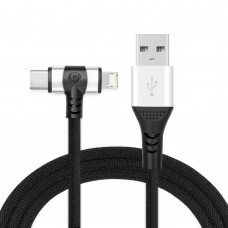 3 in 1 multi usb cable for iphone ipad Android tablet Smartphone black
